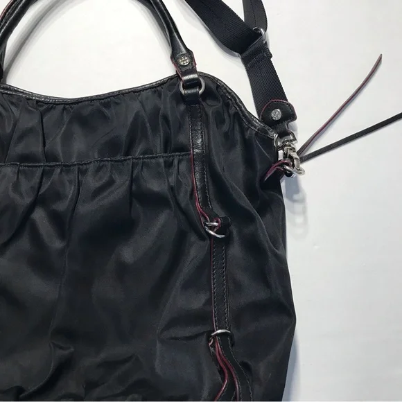 MZ Wallace Bianca Bedford black nylon tote bag Crossbody Strap